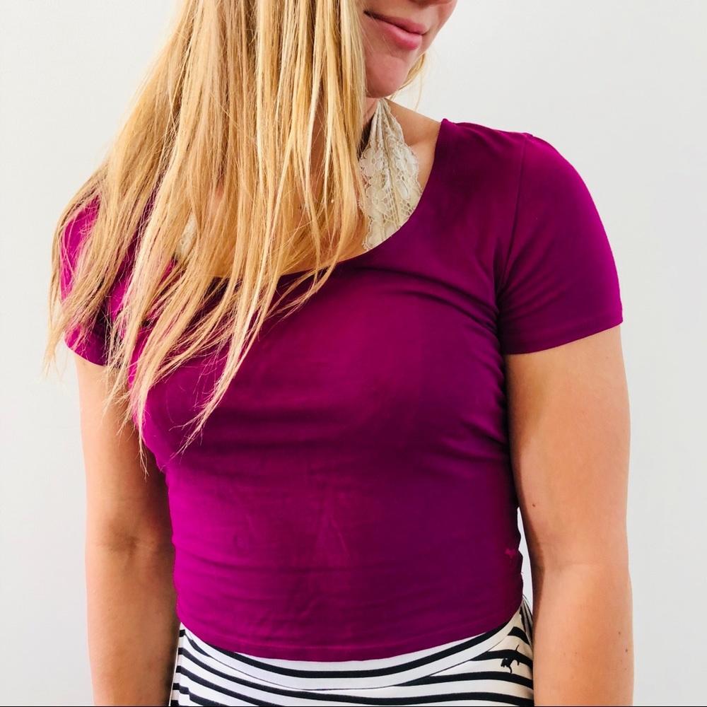 PINK Shirt w/ heart cut out